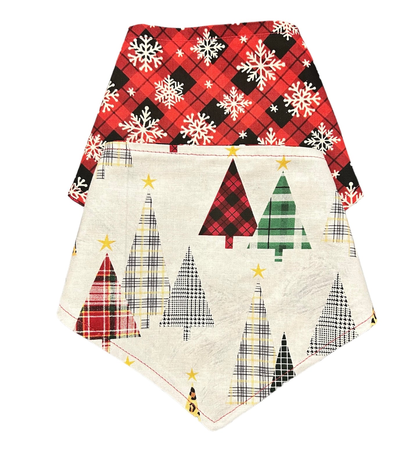 Plaid Pines Reversible Over the Collar Bandana