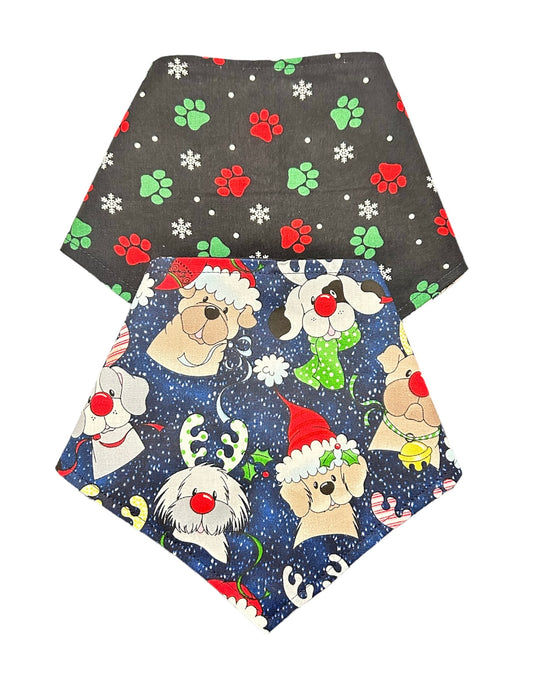 Santa Paws Reversible Over the Collar Bandana