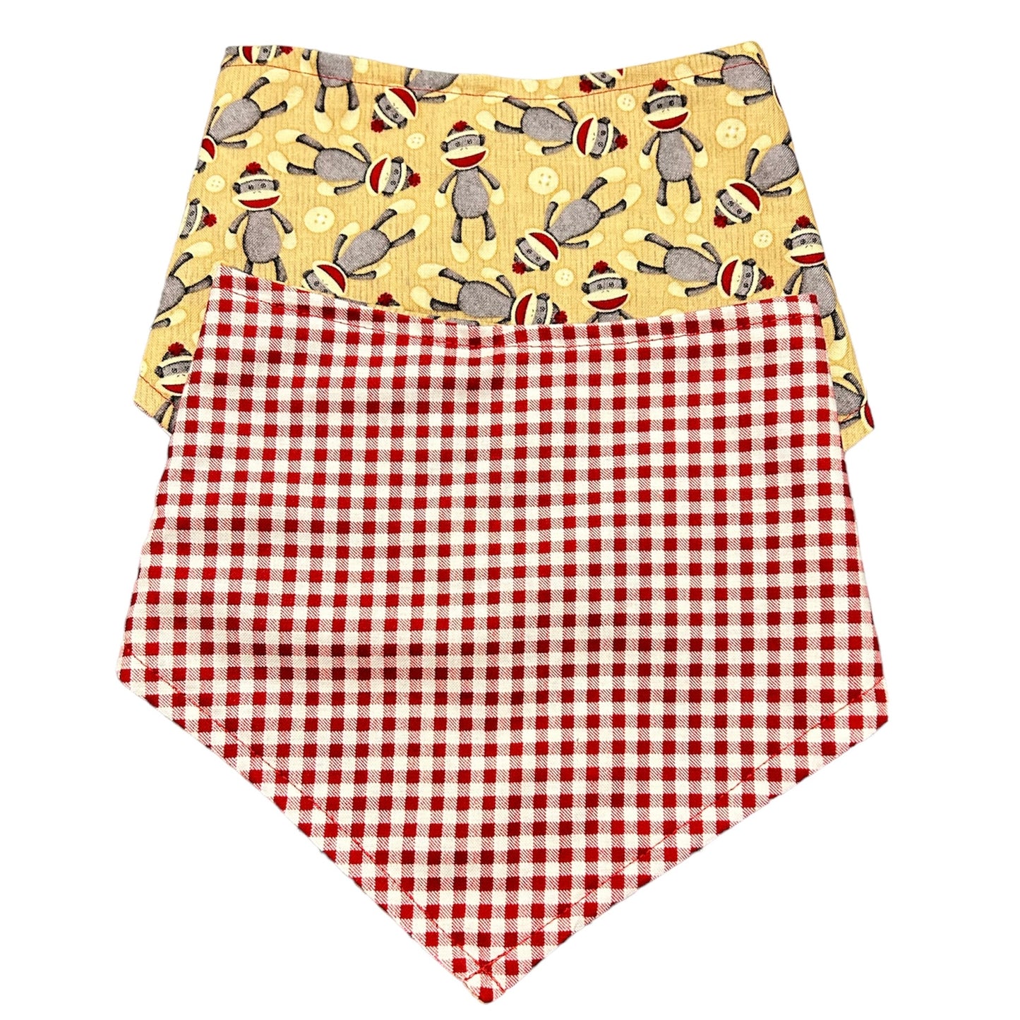 Gingham Sock Monkey Bandana