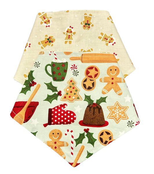 Baking Gingerbread Reversible Over the Collar Bandana